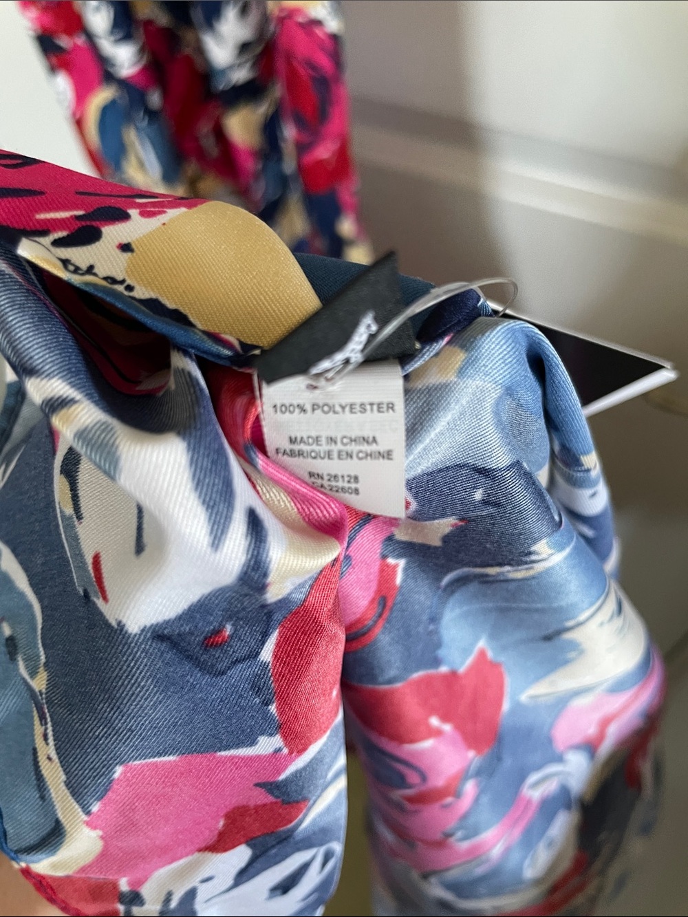 NWT Echo Floral Scarf in Navy, Pink & Cream - Picture 4 of 4